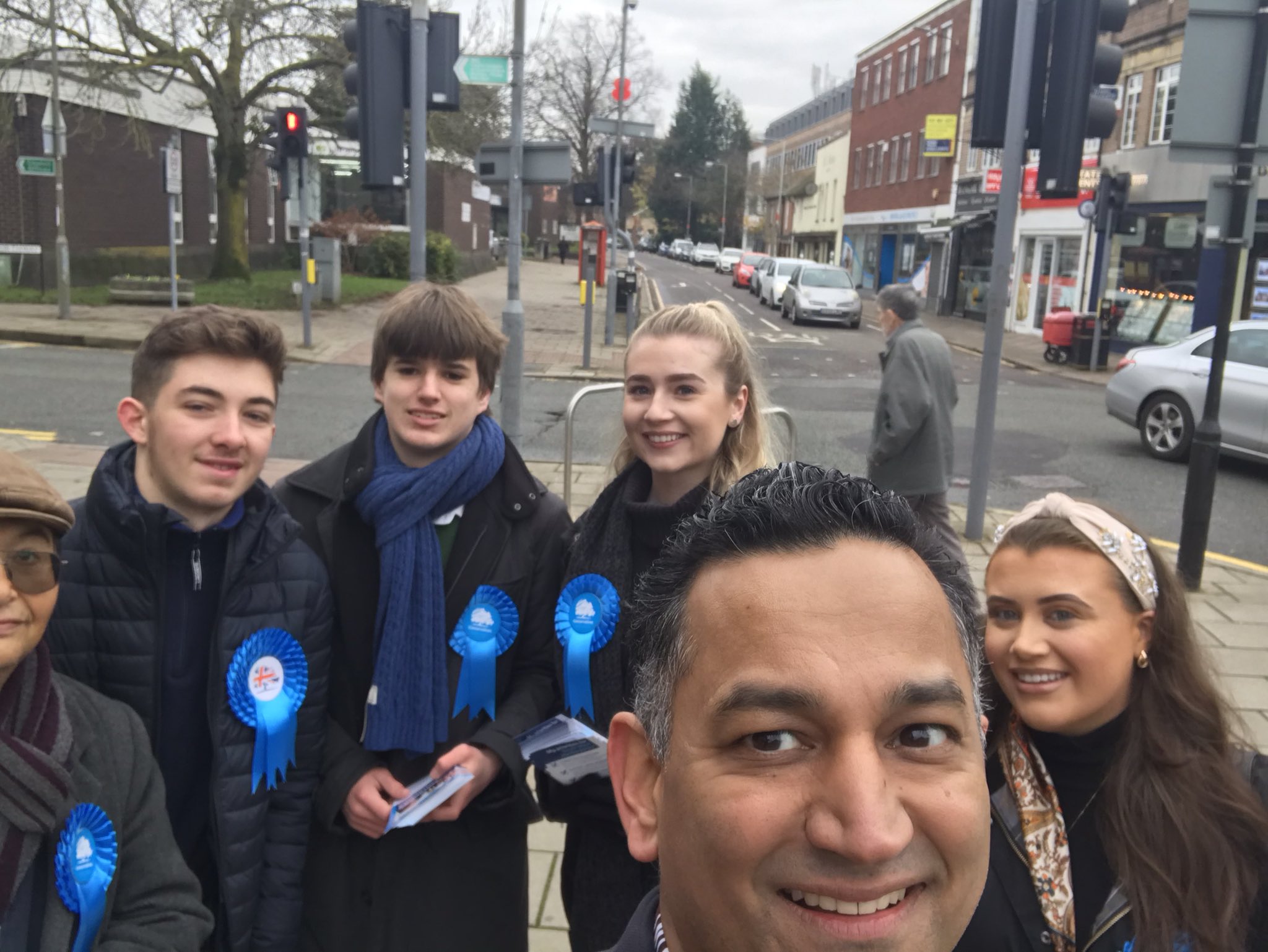 Campaigning with Gagan Mohindra MP in November 2019